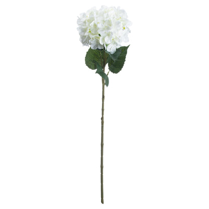 Set of 3 Artificial Flowers White Hydrangea Stems