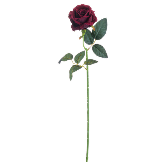 Set of 3 Artificial Flowers Deep Red Rose Stems