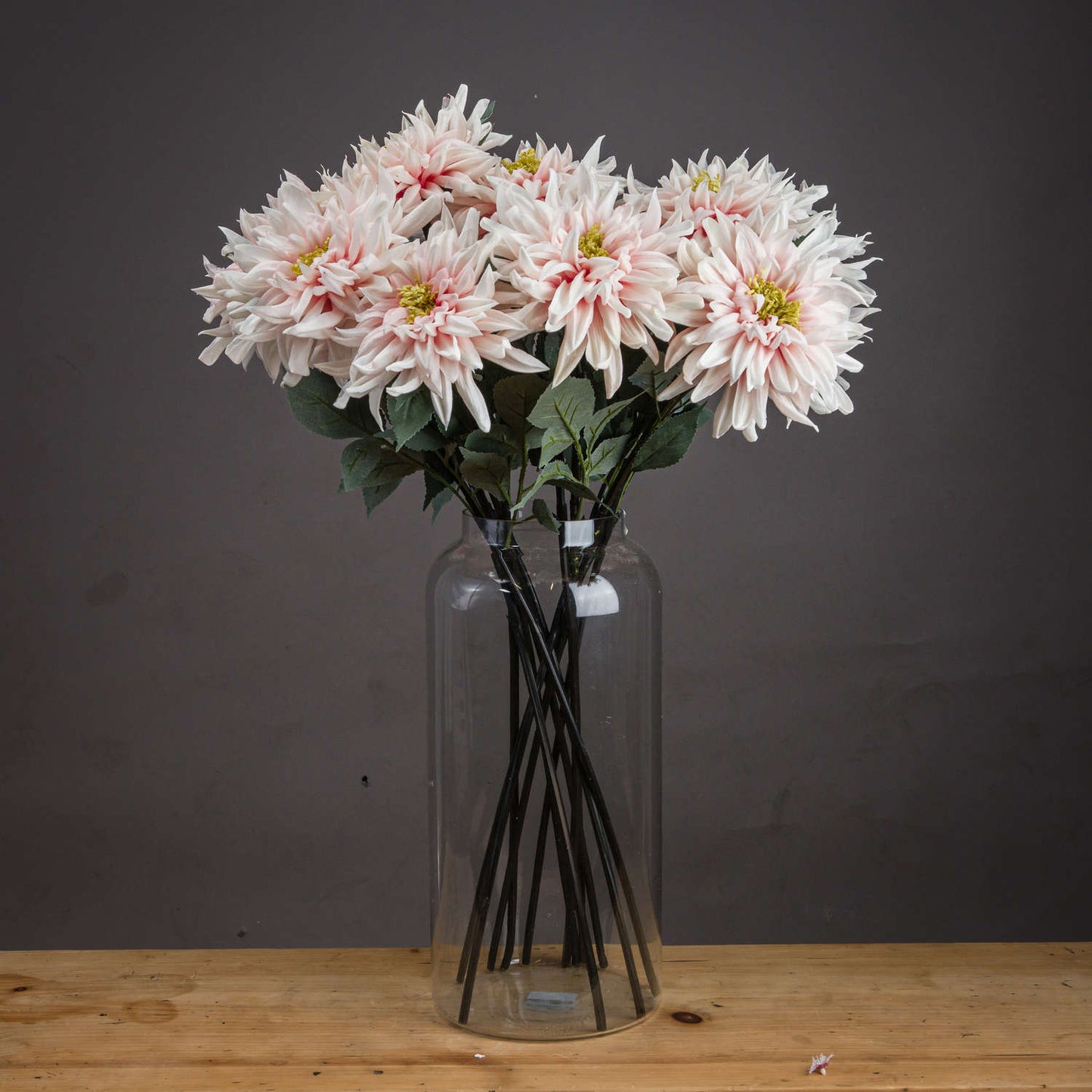 Set of 3 Artificial Flowers Lush Pink Dahlia Stems