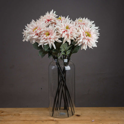 Set of 3 Artificial Flowers Lush Pink Dahlia Stems
