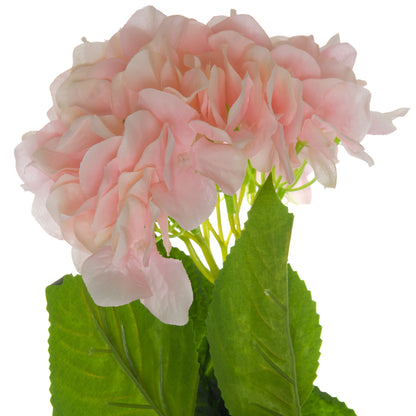 Set of 3 Artificial Flowers Single Pink Hydrangea Stems