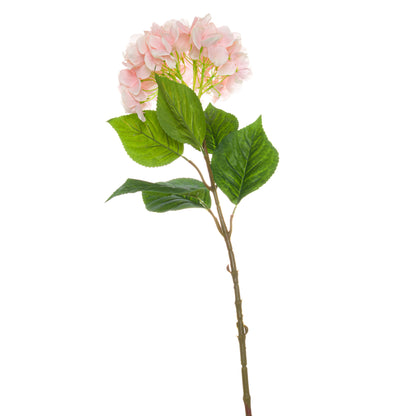 Set of 3 Artificial Flowers Single Pink Hydrangea Stems