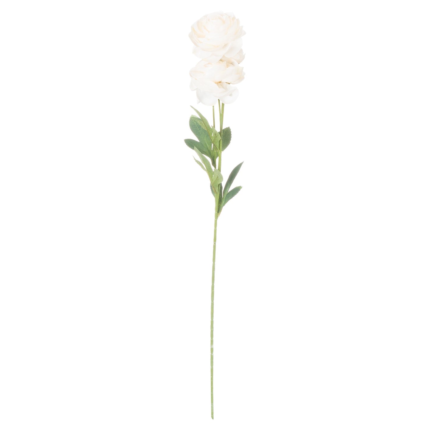 Set of 3 Artificial Flowers Cream Ranunculus Stem
