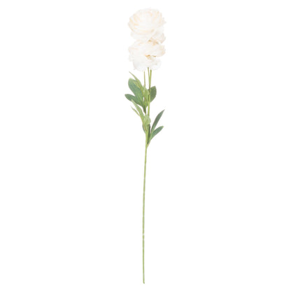 Set of 3 Artificial Flowers Cream Ranunculus Stem