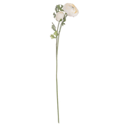 Set of 3 Artificial Flowers Soft Cream Ranunculus Stem