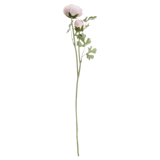 Set of 3 Artificial Flowers Pastel Pink Ranunculus Stems