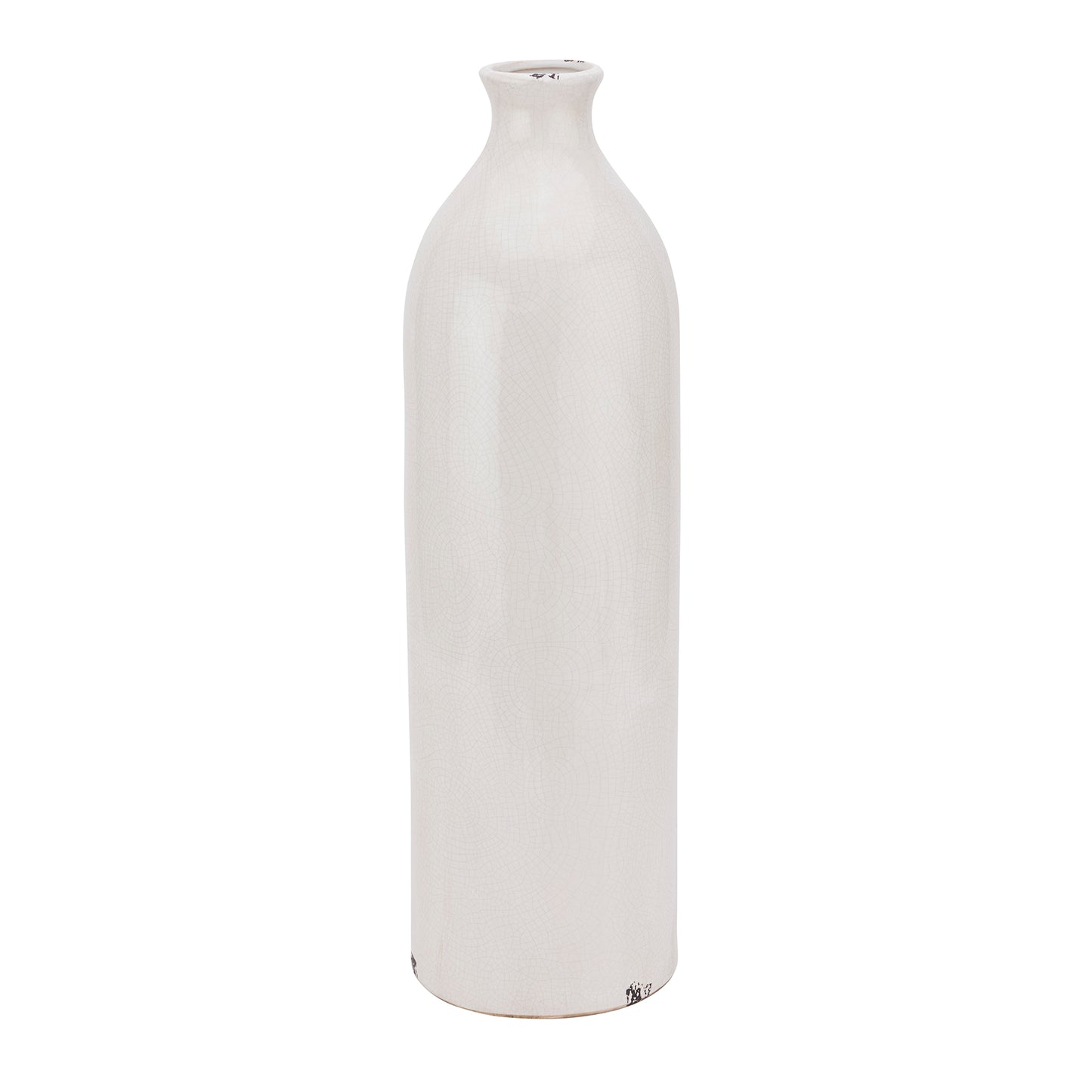 Sagebloom White Glazed Ceramic Bottle Vase Crackle Effect