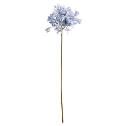 Set of 3 Artificial Flowers Light Blue Large Headed Agapanthus Stems