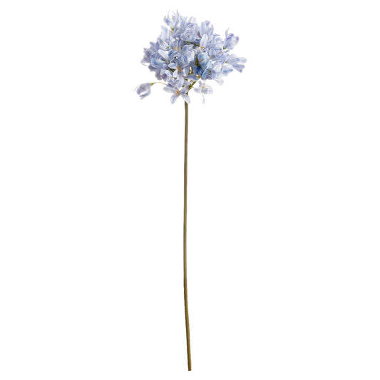Set of 3 Artificial Flowers Light Blue Large Headed Agapanthus Stems