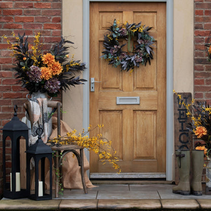 Set of 3 Artificial Flowers Orange Dahlia Sprays