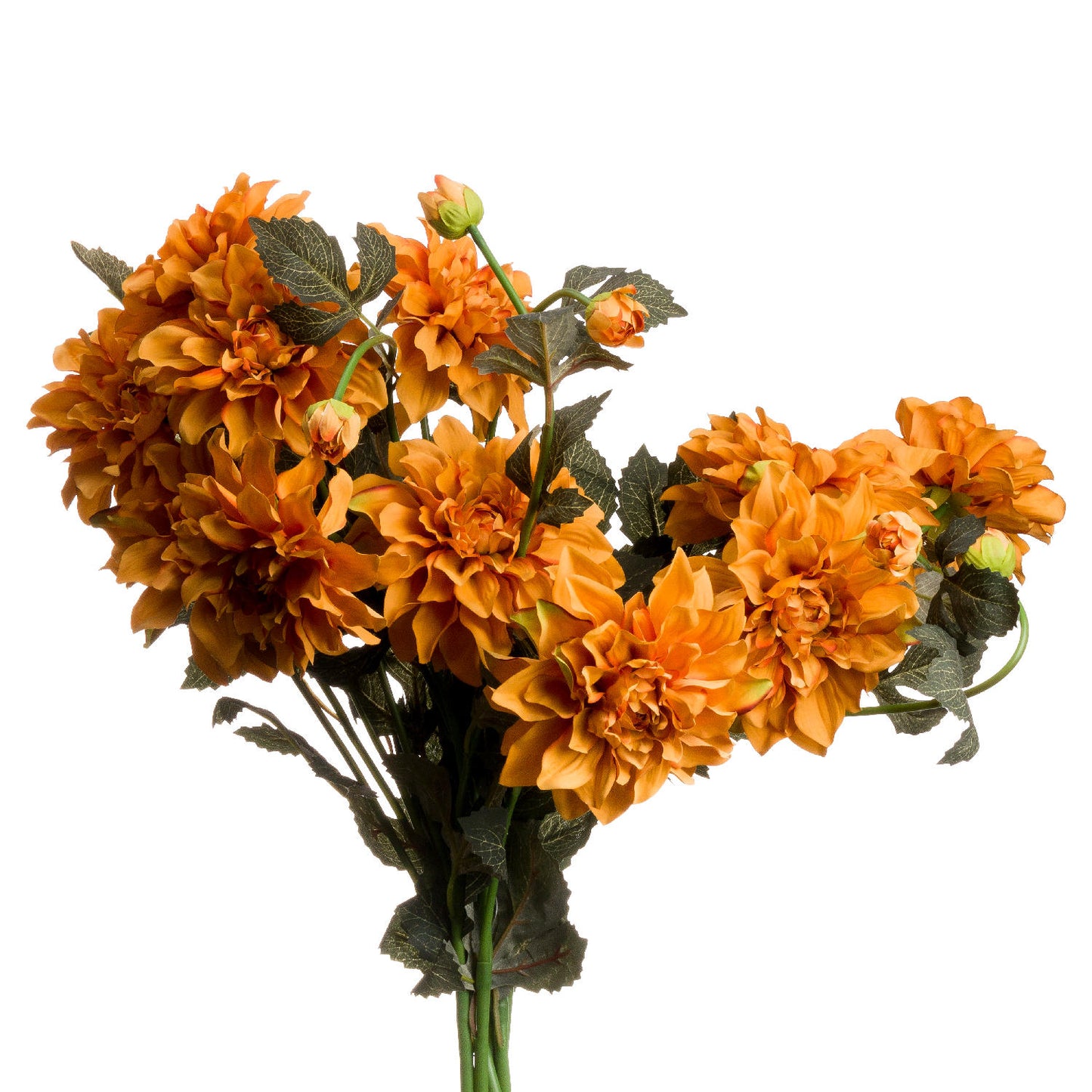 Set of 3 Artificial Flowers Orange Dahlia Sprays