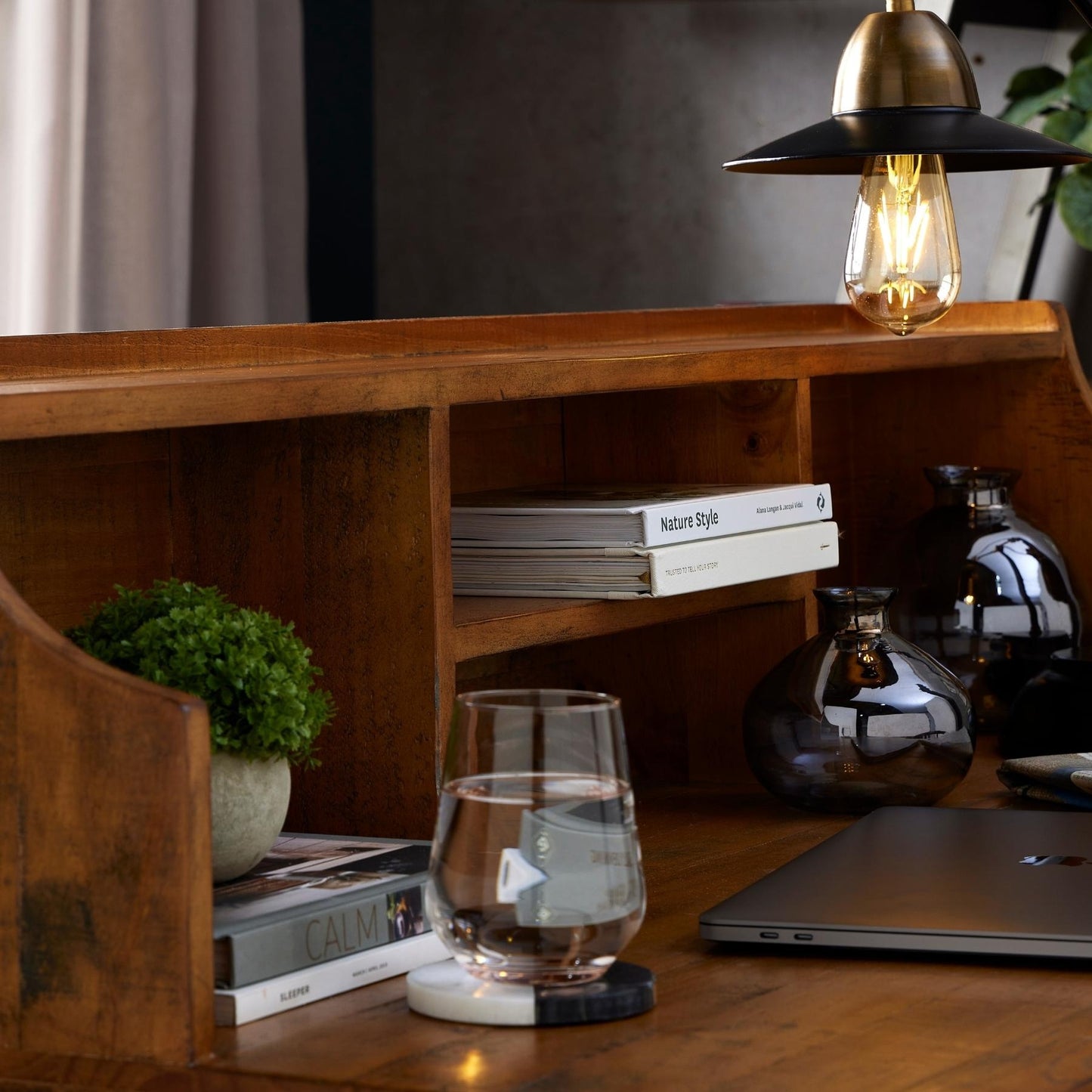 Artificial Plant Miniature Hebe Veronica in Ceramic Pot