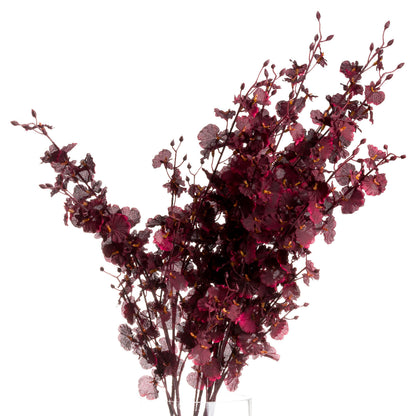 Set of 3 Artificial Flowers Deep Burgundy Orchid Sprays