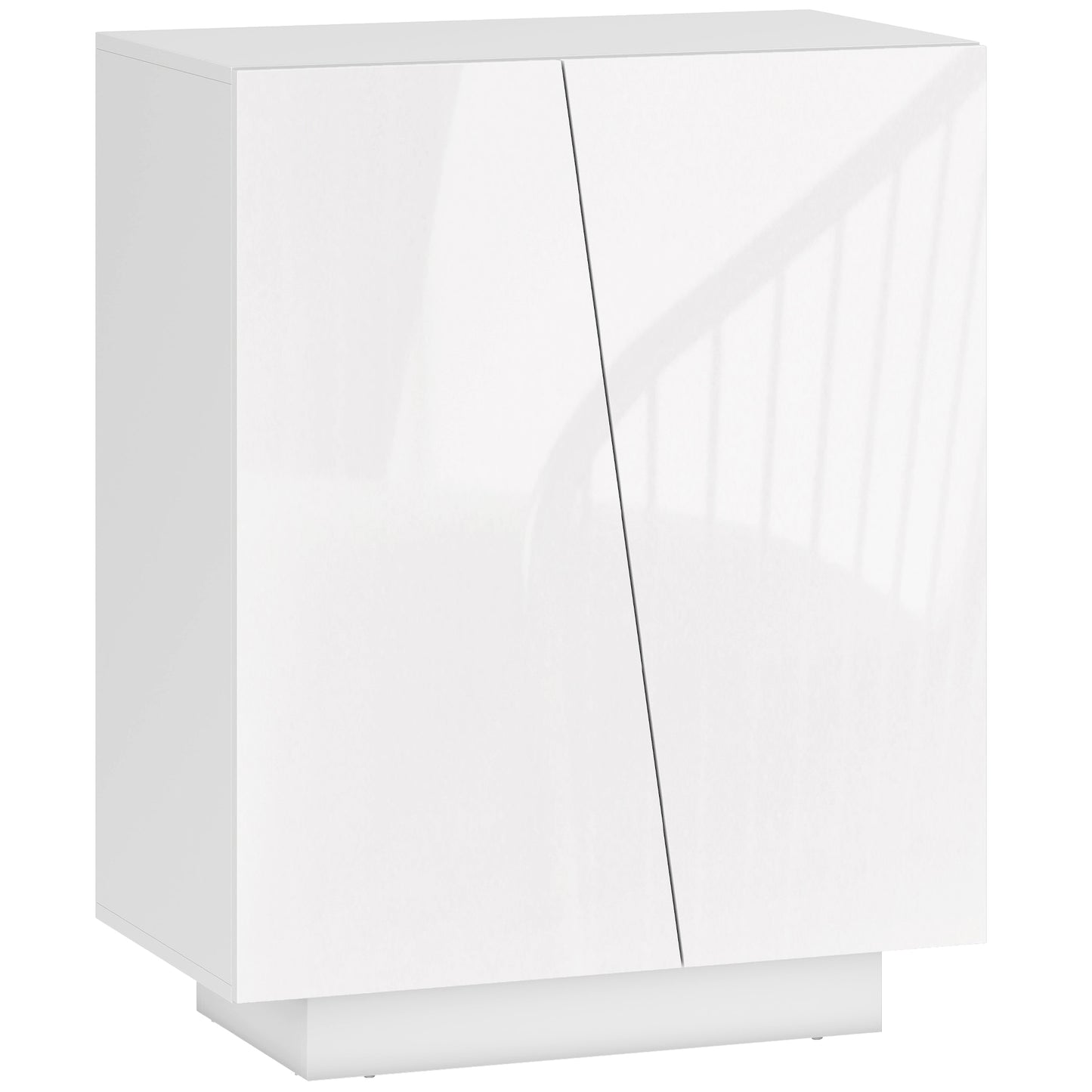 Ranifa Modern High Gloss White Freestanding Storage Cabinet 2 Doors