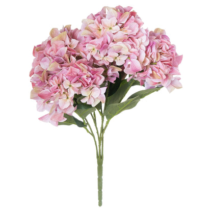 Set of 3 Artificial Flowers Shabby Pink Hydrangea Bouquet