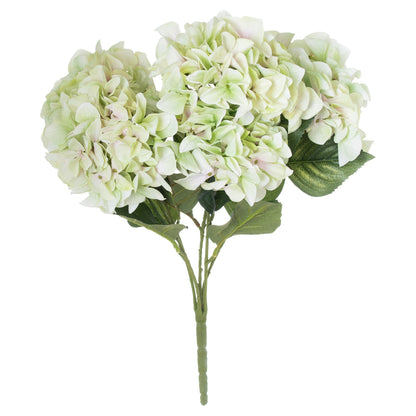 Set of 3 Artificial Flowers Shabby Green Hydrangea Bouquet