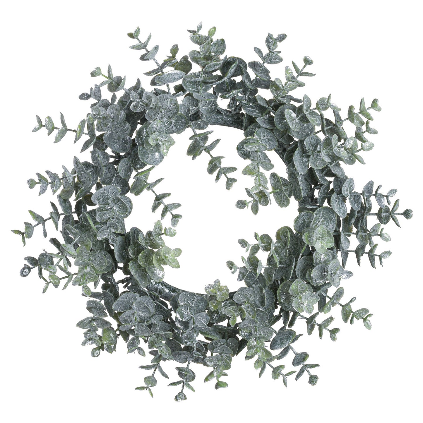 Artificial Large Frosted Eucalyptus Candle Wreath