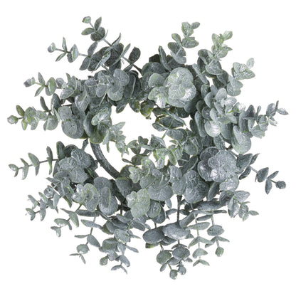 Artificial Medium Frosted Eucalyptus Candle Wreath