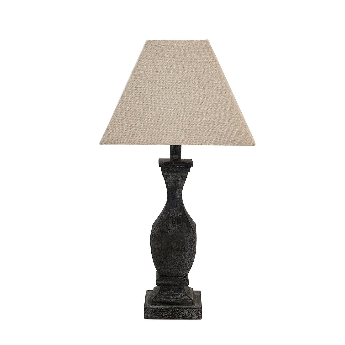 Mossfern Black Wooden Column Table Lamp