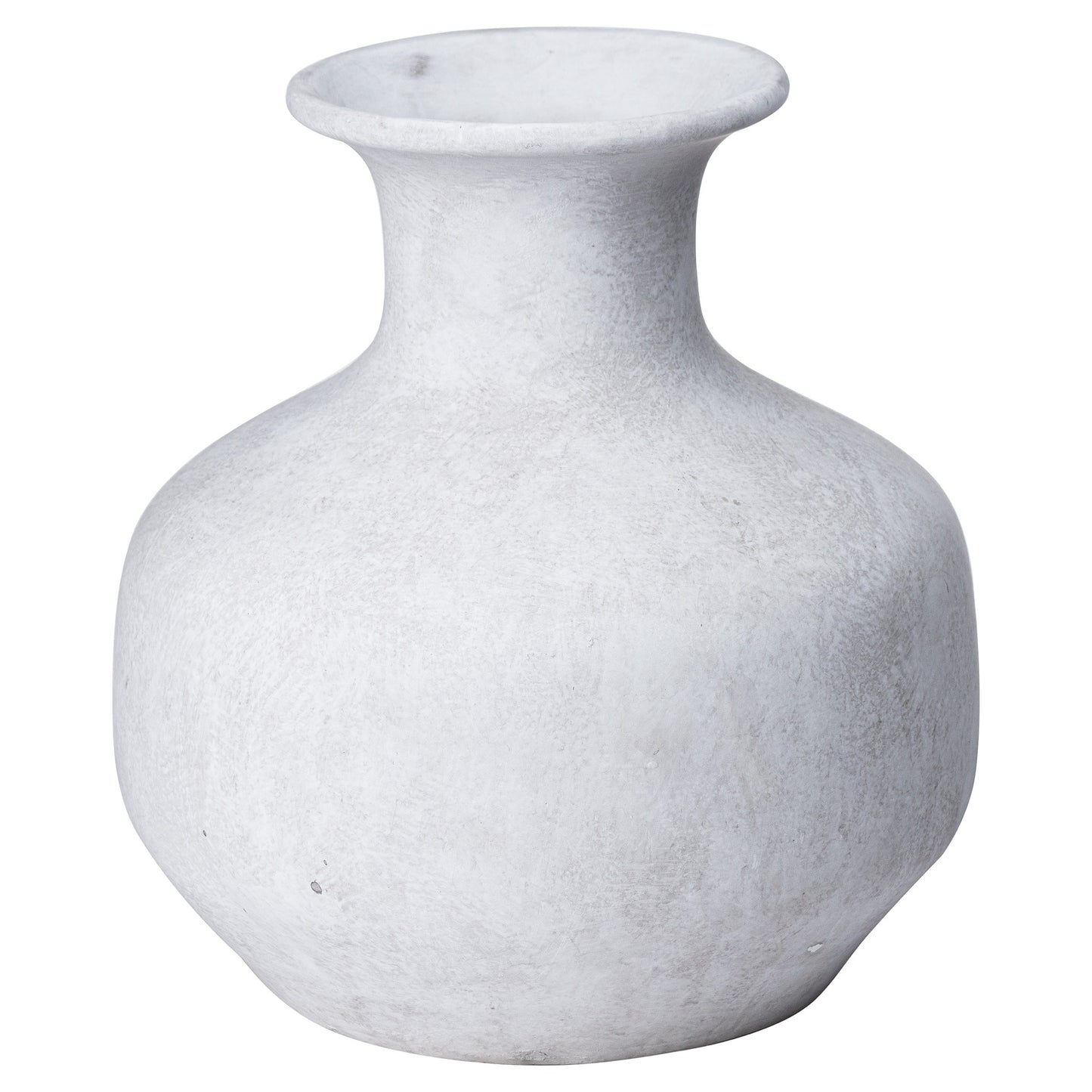 Terra White Stoneware Squat Textured Ceramic Vase