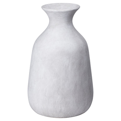 Terra White Stoneware Opel Textured Ceramic Bottle Vase