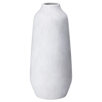 Terra White Large Tall Stoneware Textured Ople Ceramic Vase