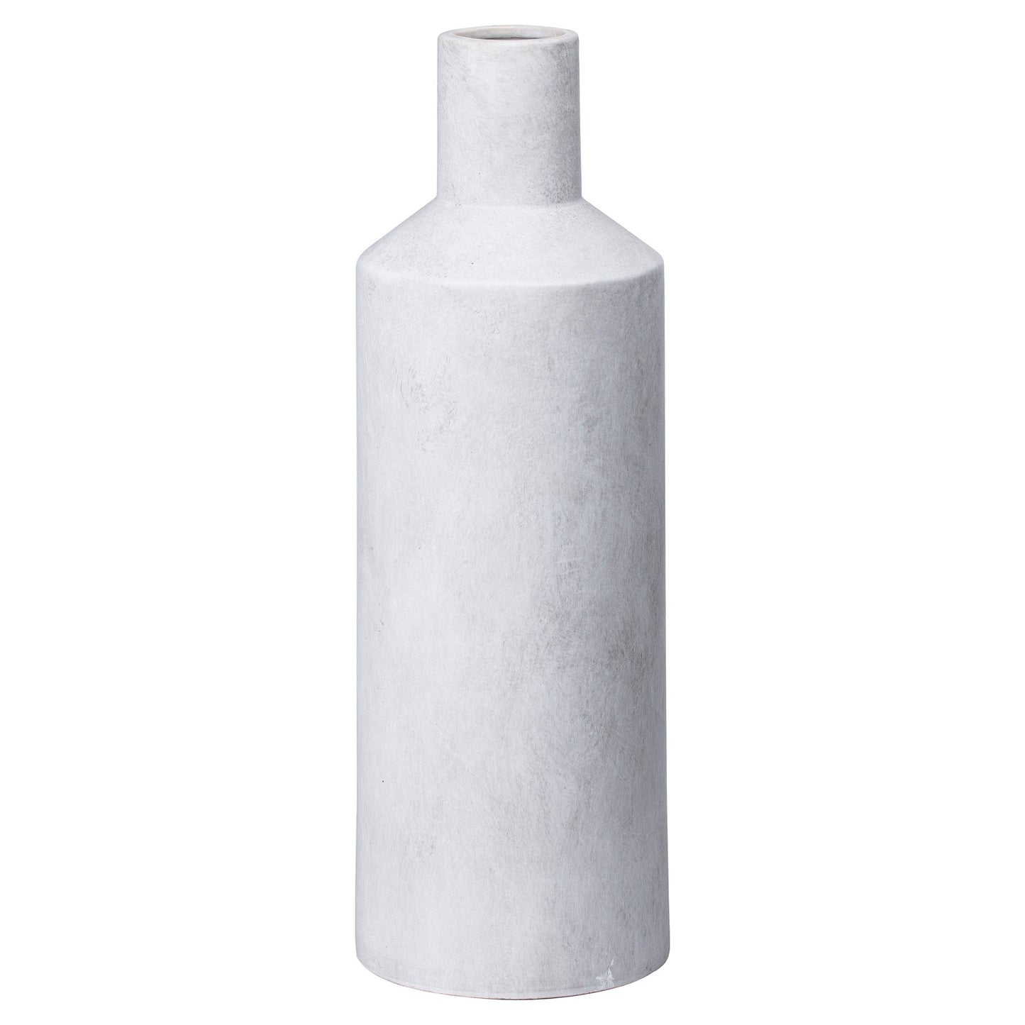 Terra White Large Stoneware Textured Bottle Ceramic Vase