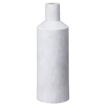 Terra White Large Stoneware Textured Bottle Ceramic Vase