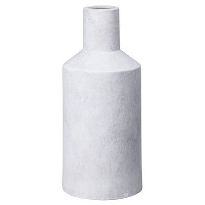 Terra White Stoneware Textured Bottle Ceramic Vase