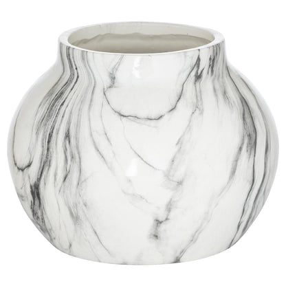 White Marble Effect Ceramic Planter