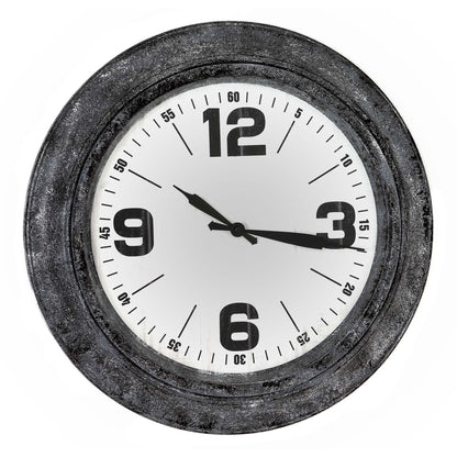 45cm Industrial Distressed Black Framed Wall Clock