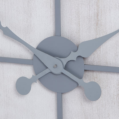 Oversized 3 Panel Roman Numeral Open Frame Wall Clock