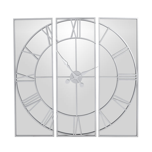 110cm Oversized Square Mirrored Wall Clock