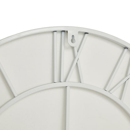 Minimalist White Metal Open Frame Wall Clock with Roman Numerals