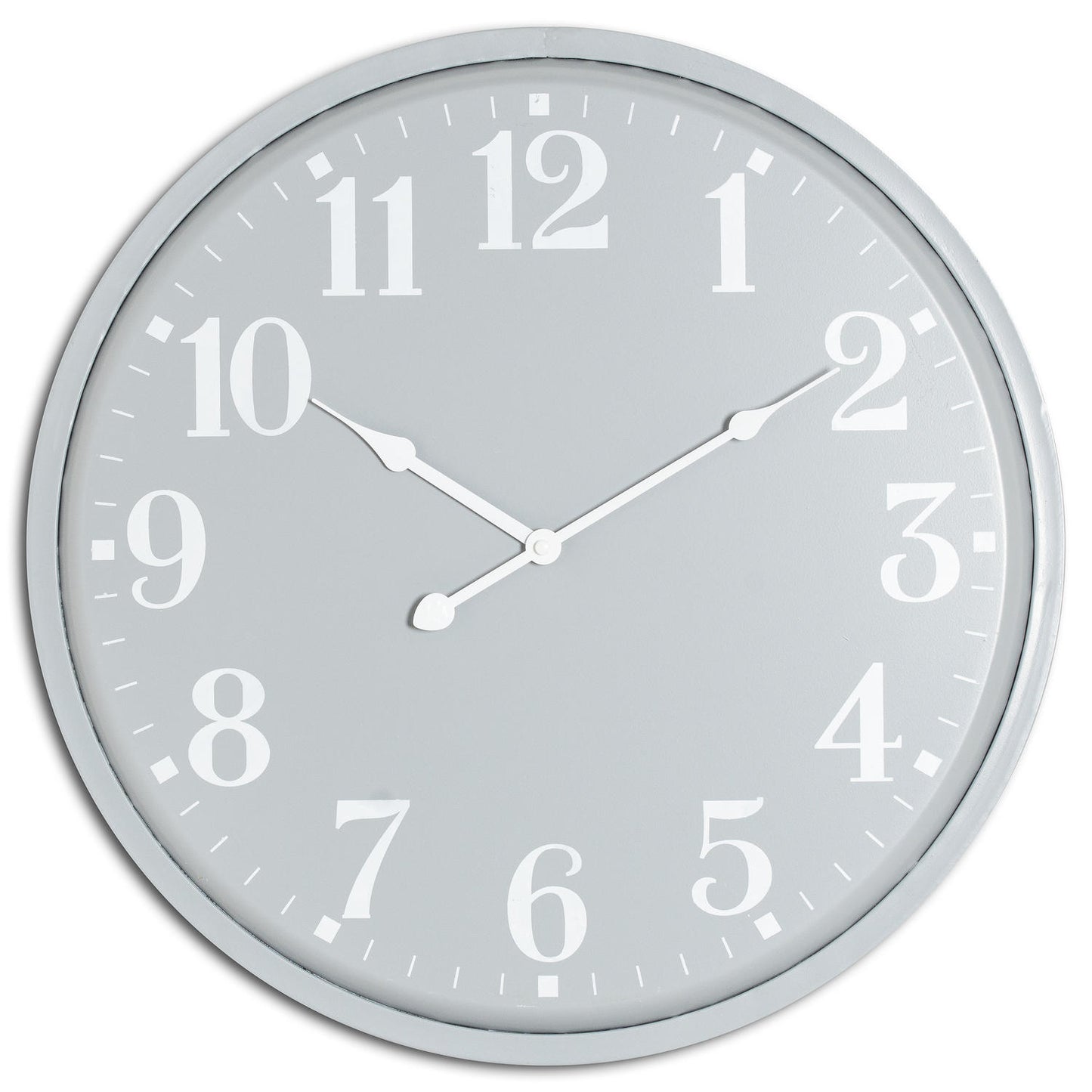 Large 80cm Grey Minimalist Wall Clock with White Numerals