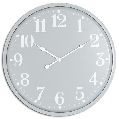 Large 80cm Grey Minimalist Wall Clock with White Numerals