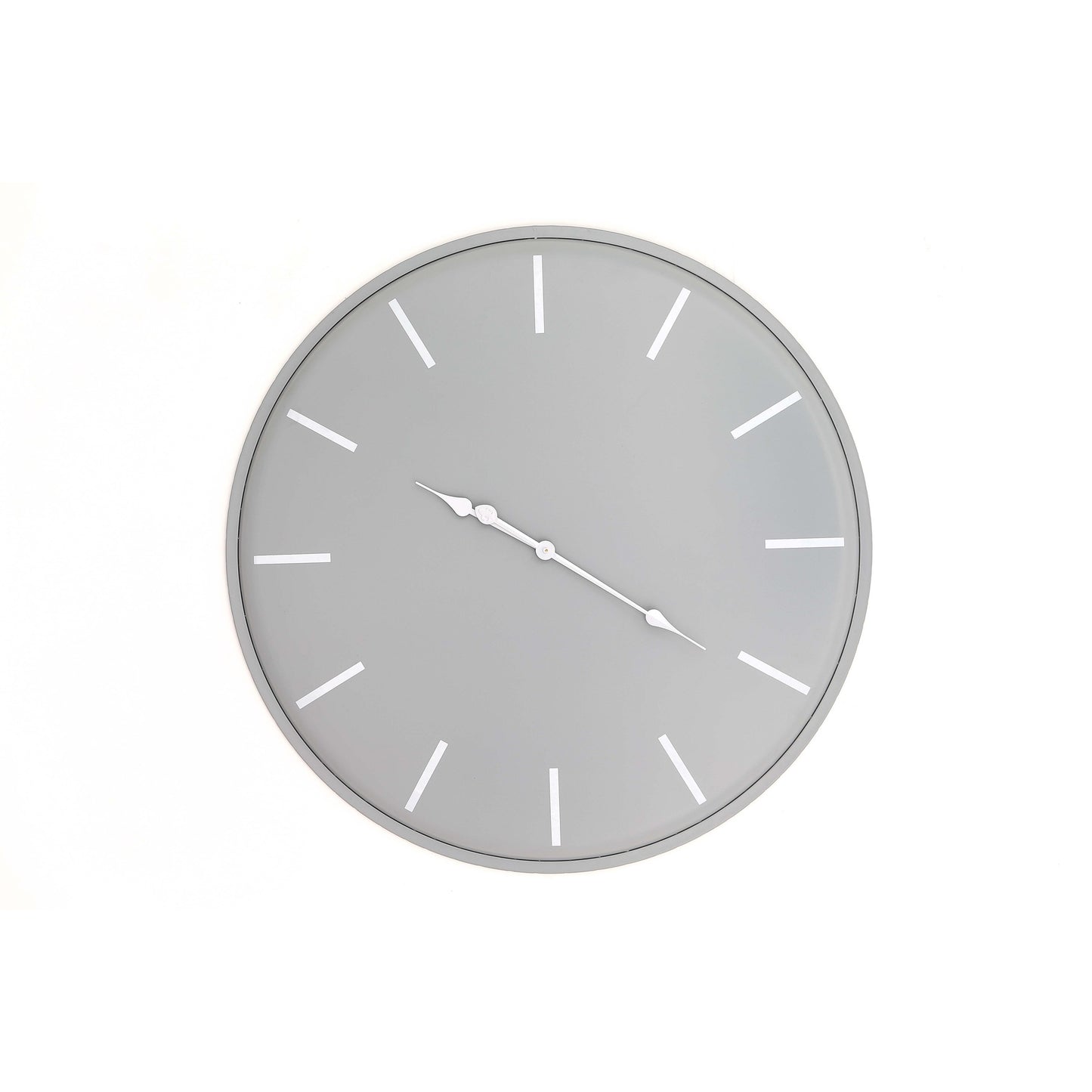 Large Minimalist Grey Round Wall Clock
