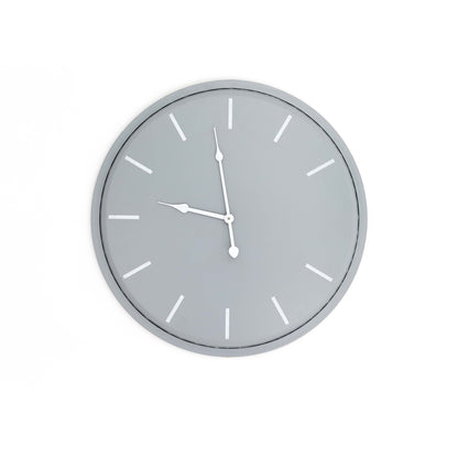 Minimalist Grey Round Wall Clock