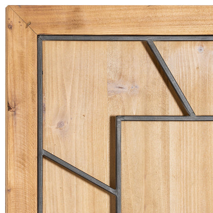 Large Rustic Roman Numerals Wooden Square Wall Clock