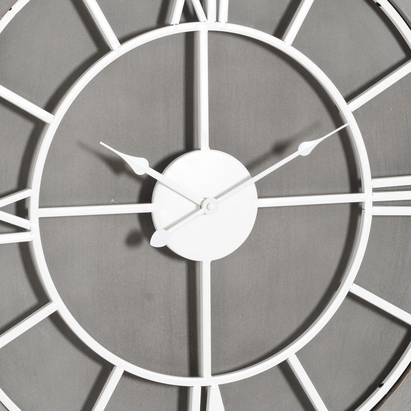 Minimalist Roman Numerals Grey & White Round Wall Clock