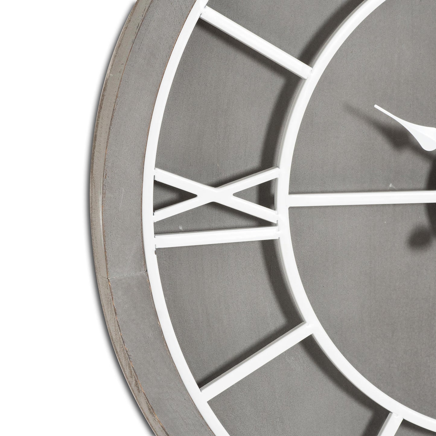 Minimalist Roman Numerals Grey & White Round Wall Clock