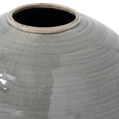 Starburst Grey Glazed Traditional Ceramic Vase