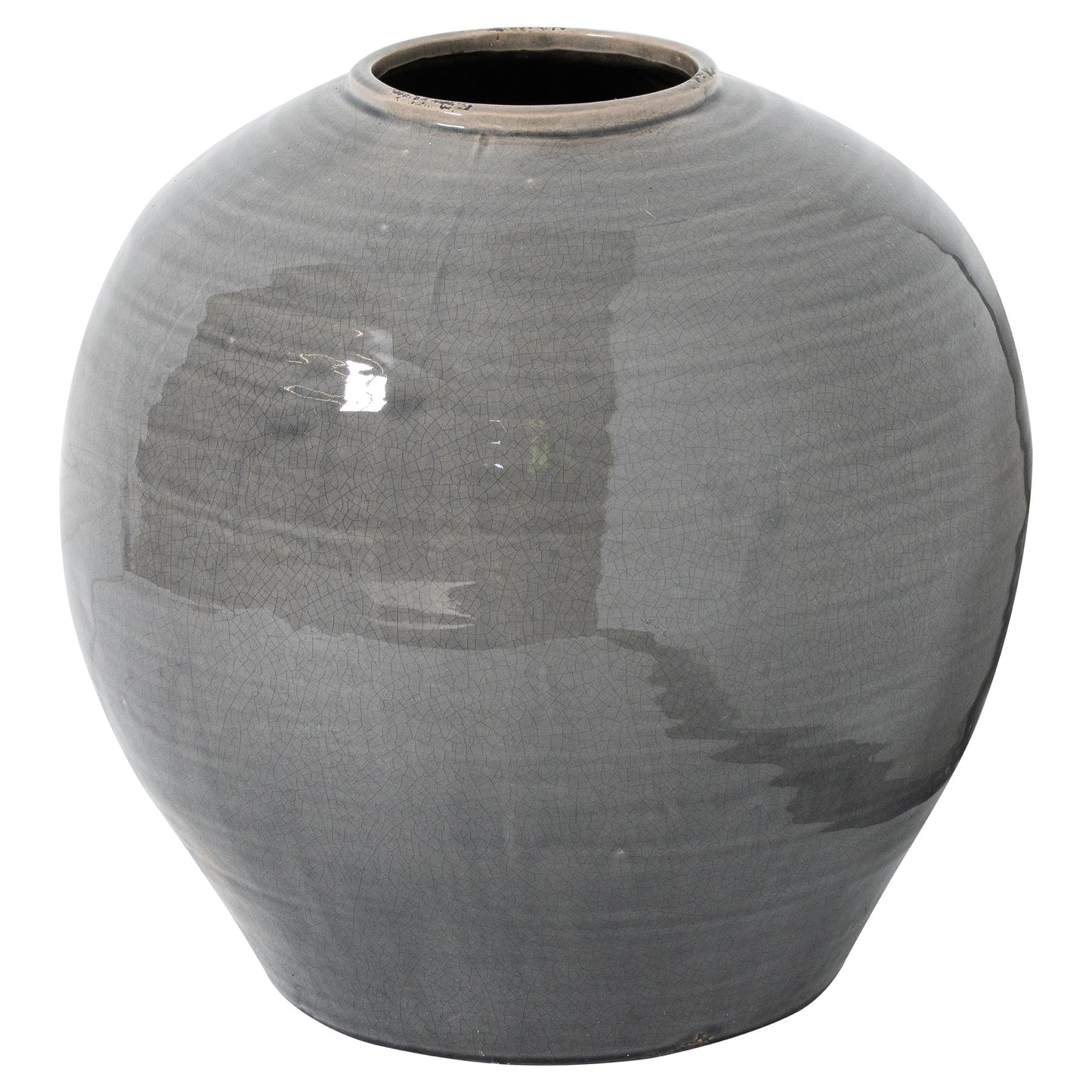 Starburst Grey Glazed Traditional Ceramic Vase