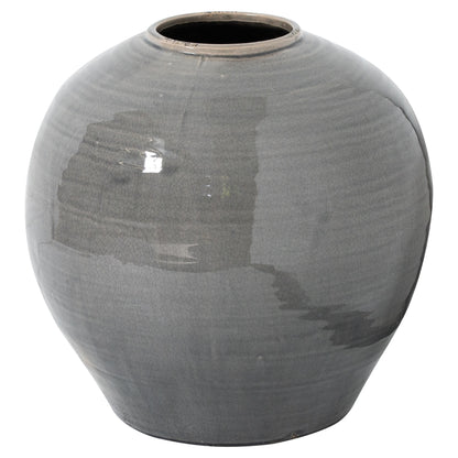 Starburst Grey Glazed Traditional Ceramic Vase