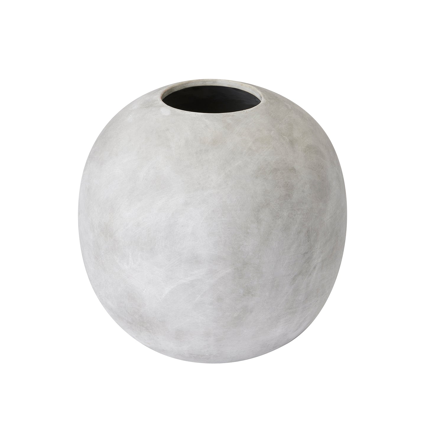 Terra Small White Stoneware Textured Ceramic Globe Vase