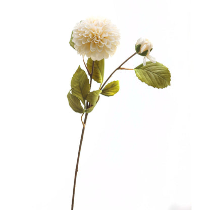 Set of 3 Artificial Flowers White Dahlia Stems