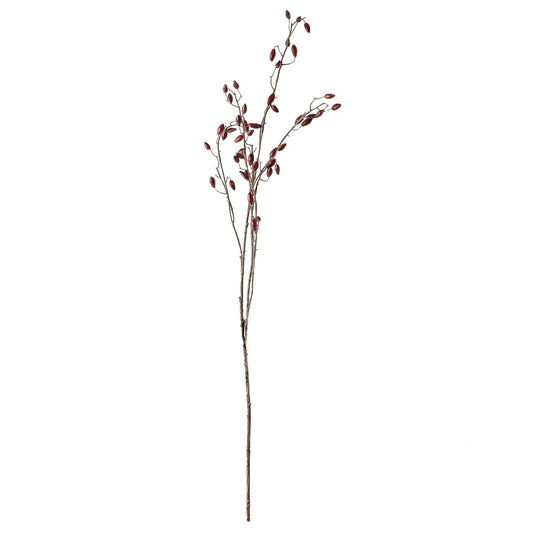 Set of 3 Artificial Flowers Burgundy Rosehip Stems
