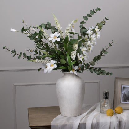 Set of 3 Artificial Flowers Tall White Delphinium Stems