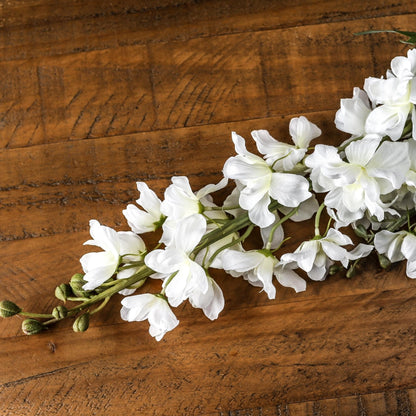 Set of 3 Artificial Flowers Tall White Delphinium Stems