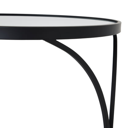 San Francisco Set Of Two Modern Black Mirrored Side Tables